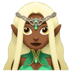 🧝🏾‍♀️ woman elf: medium-dark skin tone display on Apple